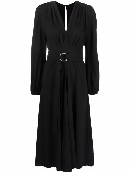 Rochie maxi Maria Lucia Hohan cu decolteu în V lungă de costum negru