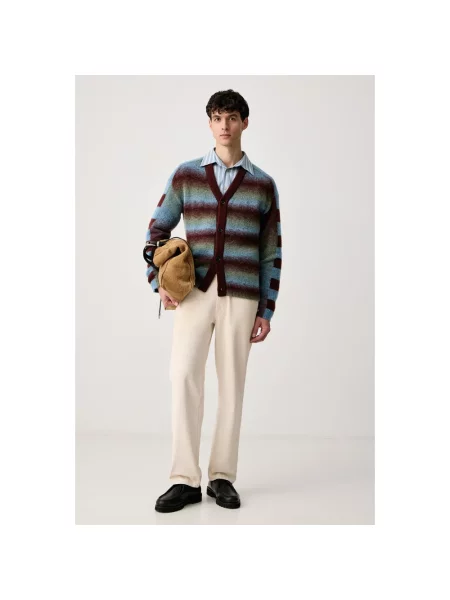 Kardigan Ps By Paul Smith wełniany w paski z paskiem