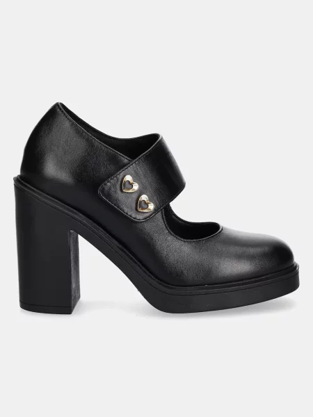 Шкіряні туфлі Love Moschino блок чорний