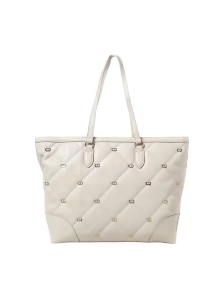 Shopperka Twinset skórzana beżowa