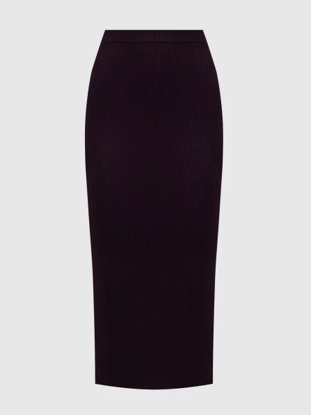 Спідниця з вовни в рубчик Alexander Mcqueen фіолетова