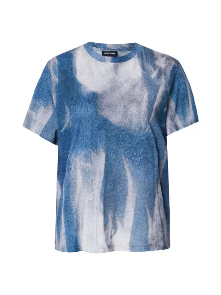 G-STAR Tricou albastru denim / gri alb