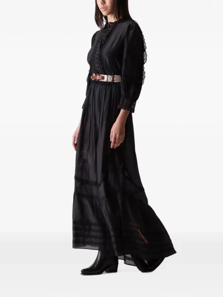 Rochie maxi Fortela din dantelă negru