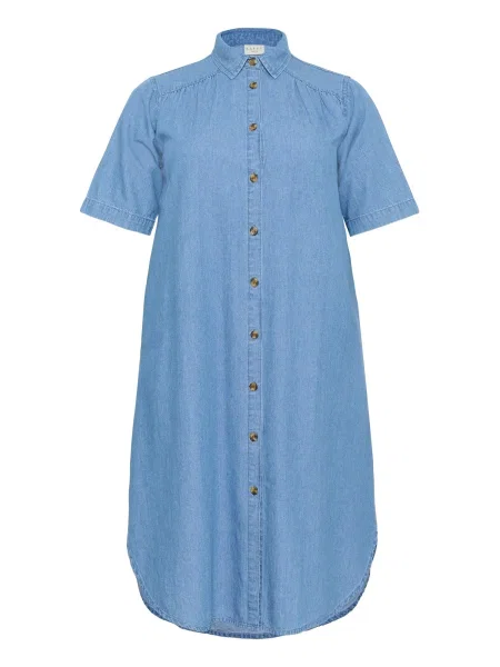 KAFFE CURVE Rochie tip bluză Louisa azuriu