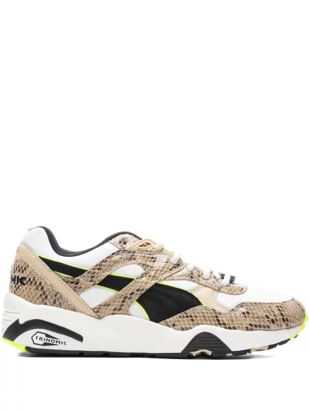 Sneakerși Puma cu șireturi din dantelă alb