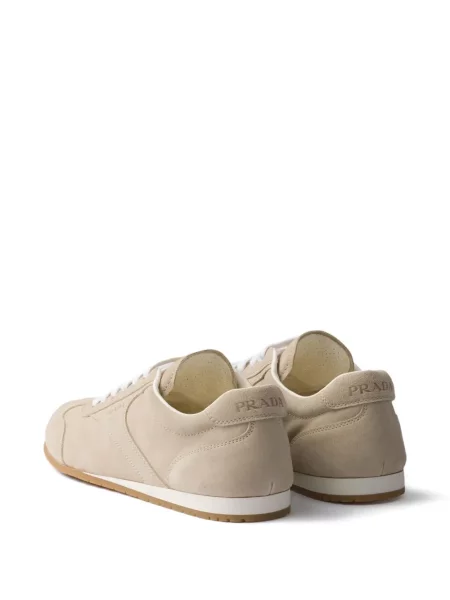 Sneakerși Prada cu șireturi din piele de căprioară