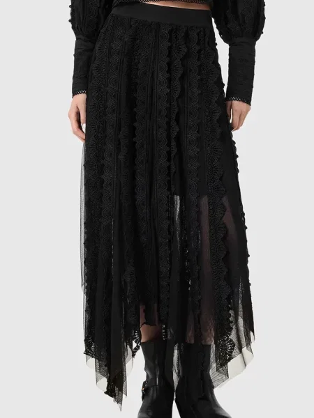 AllSaints fustă VASHTIE negru