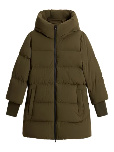 Palton Woolrich cu glugă verde