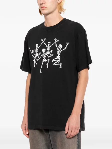 Tricou Melt cu imagine cu decolteu rotund negru