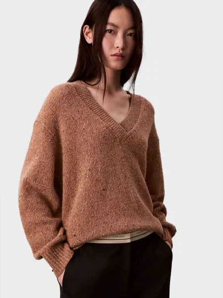 Вовняний светр Calvin Klein Jeans коричневий