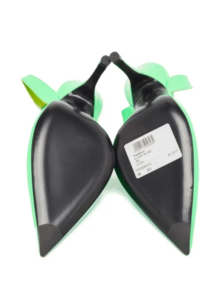 Pantofi cu toc The Attico din piele slingback verde