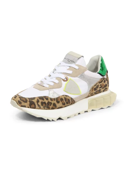 Sneakersy Philippe Model zamszowe z nadrukiem zwierzęcym białe
