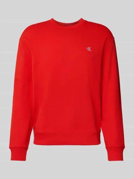 Bluza z czystej bawełny Calvin Klein Jeans czerwona