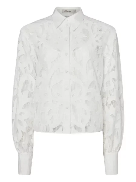 Cămașă Temperley London cu model floral din dantelă alb