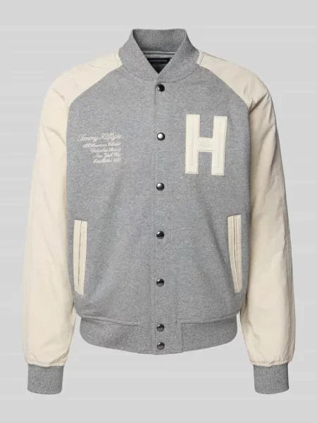 Tommy Hilfiger Kurtka bomber Mix Media Varsity szary
