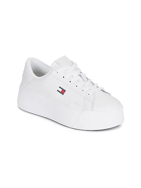 Superge Tommy Jeans s platformo z avtogramom bela