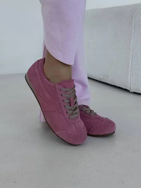 Замшевые кеды 105.store розовые