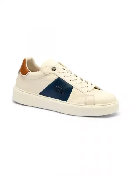 La Martina De piele sneakers GRANA alb