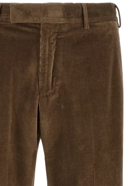 Pantaloni Pt Torino de catifea cord maro