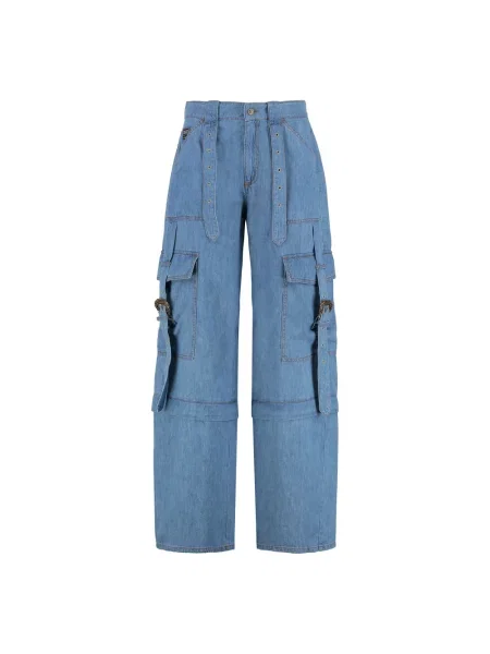 Spodnie cargo Versace Jeans Couture niebieskie