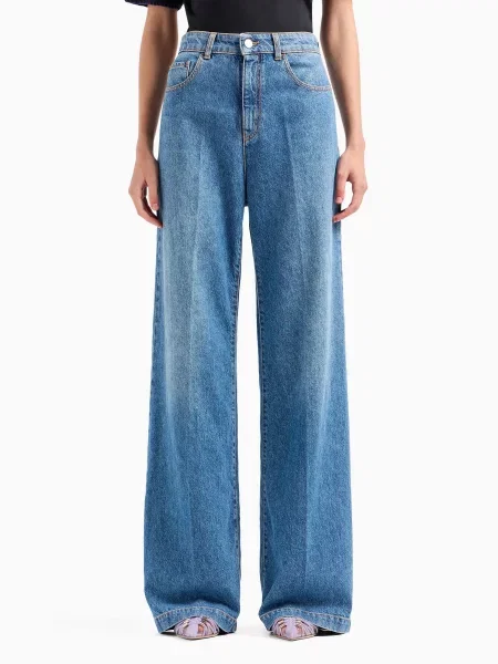 Emporio Armani Широкие джинсы Бавовна/ліоцел синій
