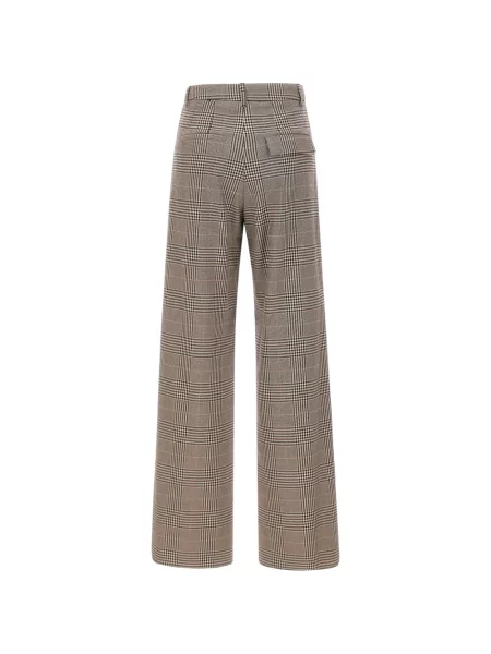 Pantaloni Marella în carouri maro