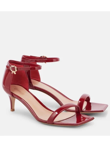 Sandale Gianvito Rossi din piele de lac roșu