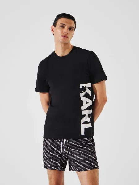 Karl Lagerfeld Tricou / alb negru