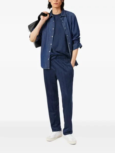 Pantaloni sport Lacoste din jacard albastru