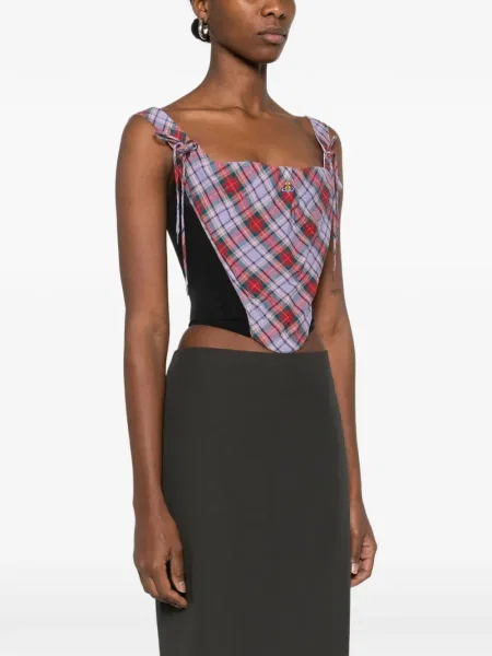 Top Vivienne Westwood în carouri violet
