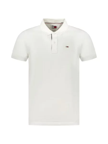 Tricou polo Tommy Hilfiger cu autograf alb