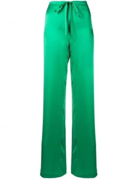 Pantaloni Woera de mătase verde