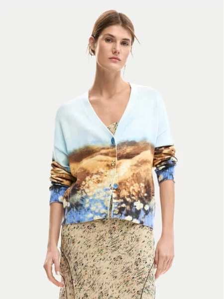 Desigual Pletena jopica Sun Svetlo modra