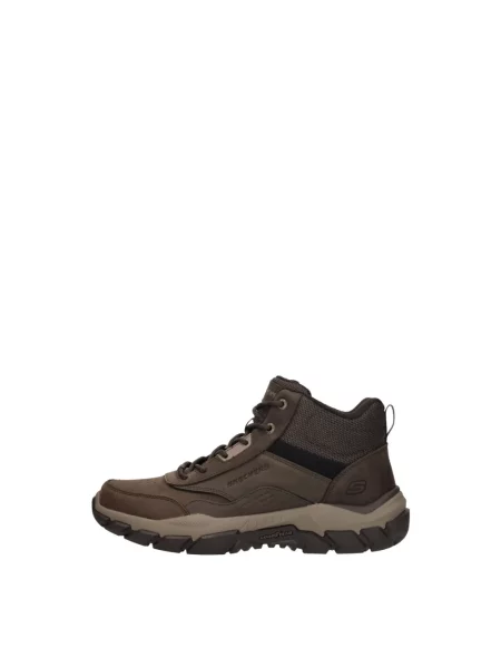 Botki Skechers skórzane brązowe