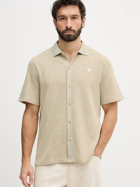 Guess cămașă pentru bărbați bej