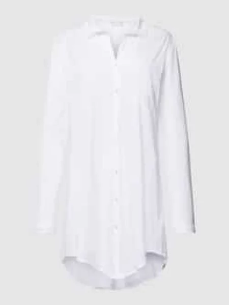 Koszula nocna w jednolitym kolorze z listwą guzikową Hanro biała
