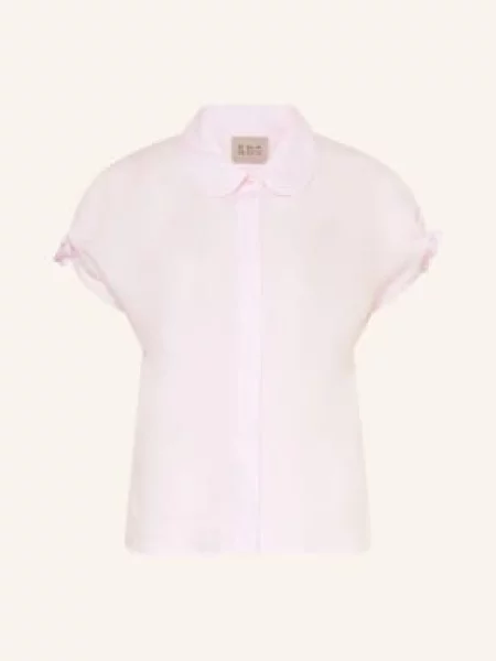 Émanou Bluzka Daria Z Lnu Z Falbanami rosa różowa