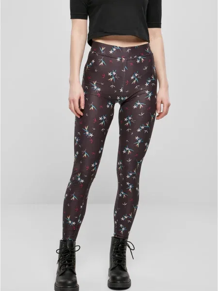 Urban Classics Leggings verde petrol / verde deschis / roz alb negru