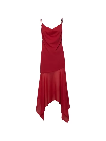 Rochie midi Baobab asimetrică roșu