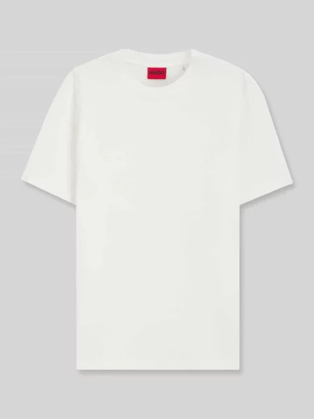 T-shirt o kroju regular fit z mieszanki bawełny Hugo biała