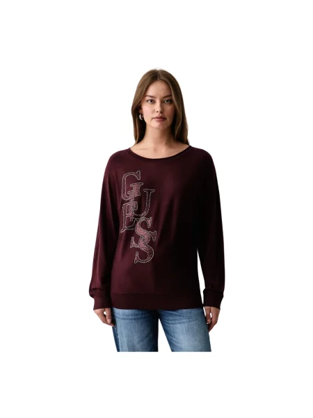Sweter Guess z logo czerwony