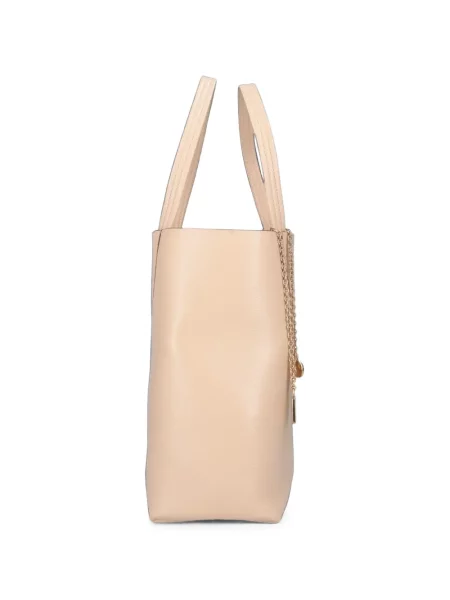Geantă shopper Chloé din piele cu imagine roz