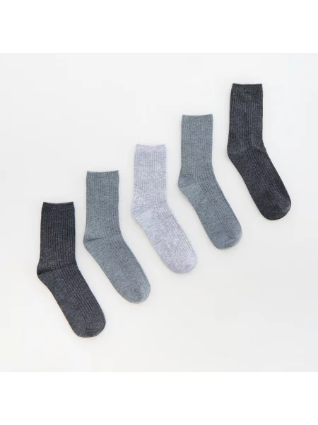 Reserved Zokni gyapjúval 5 pack sötétszürke