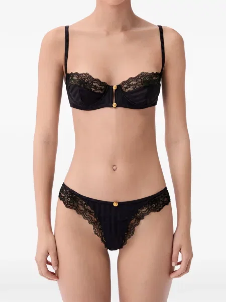 Sutien bralette Versace de mătase negru