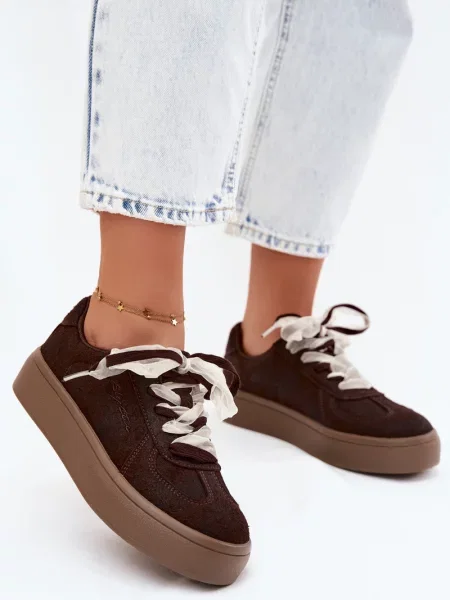 Teniși Big Star Shoes cu platformă alb