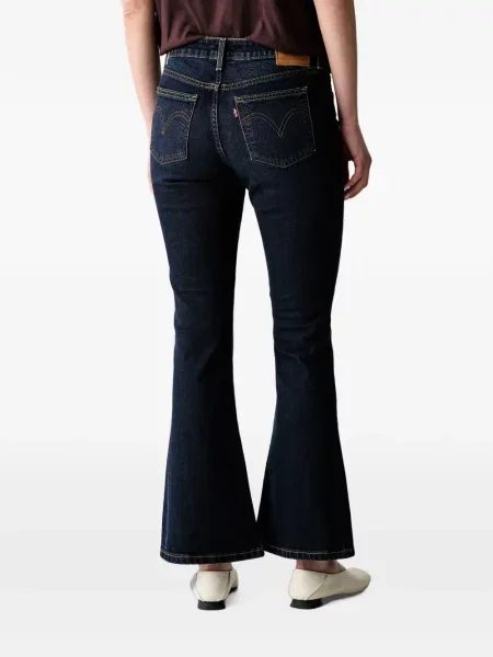 Pantaloni scurți din denim Levi's® din dantelă zdrențuiți cu talie înaltă albastru