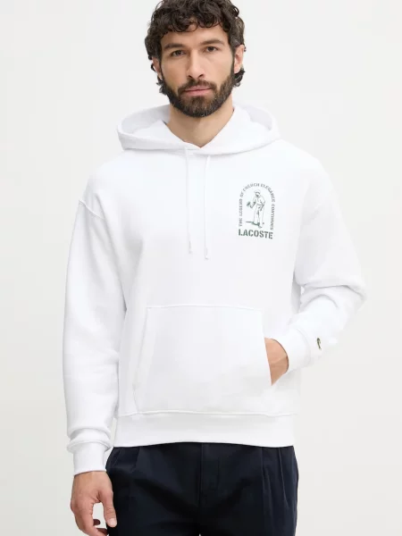 Lacoste bluza z kapturem biała