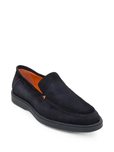 Pantofi loafer Santoni din piele de căprioară albastru