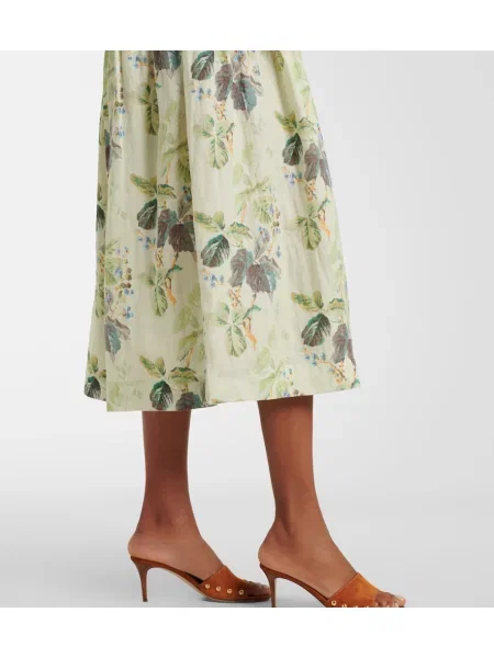 Rochie midi Dôen cu model floral verde