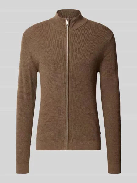 Kardigan rozpinany o kroju slim fit z mieszanka bawełny model lagoon' Matinique brązowy